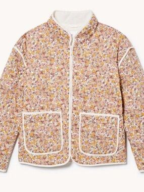 Joe Fresh Jillian Harris floral Quilted Jacket - Pink, Yellow, White